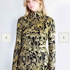 Gold on Black Shroomed Bandit Dress